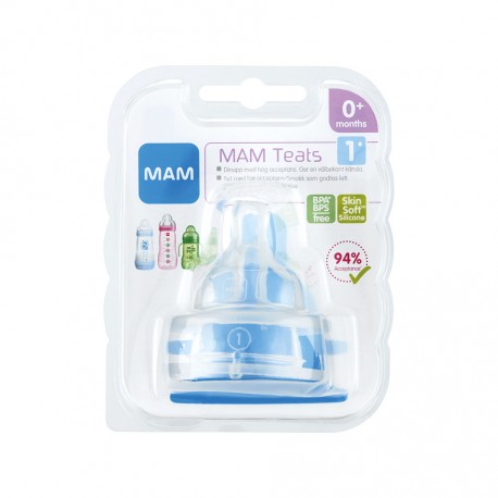 MAM,  Sauger 2er Set, Gr. 1 (0M.+), Transparent