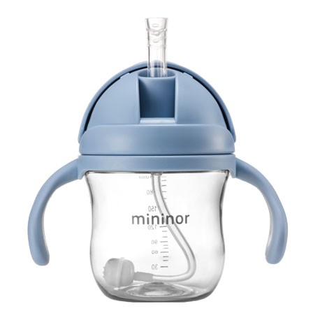 MININOR, Fles met rietje - lekvrij, 220 ml, Lichtblauw MININOR, Fles met rietje - lekvrij, 220 ml, Lichtblauw