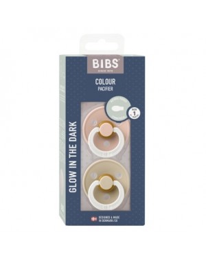 BIBS Colour Night Glow 2 stuks,  Maat 1 (0-6m), Symmetrisch - Latex