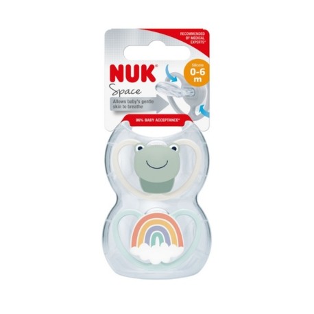NUK Space,  Gr. 1 (0-6 Mon.), Anatomis - Silikon, 2er-Set