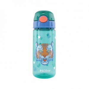 Nüby, bouteille pailletée avec paille, 3 ans, Green