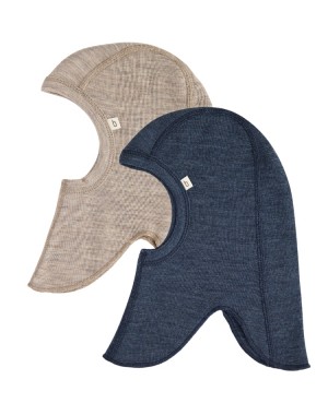 Cagoule en laine mérinos 100% biologique pour bébés et enfants, Qualité épaisse - 2 couches de tissu, Pack 2