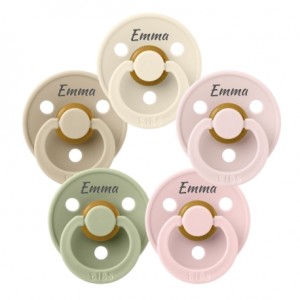 BIBS Colour, Taille 2 (6+ mois), Ronde - Latex, Tetine personnalisée , Pack 5