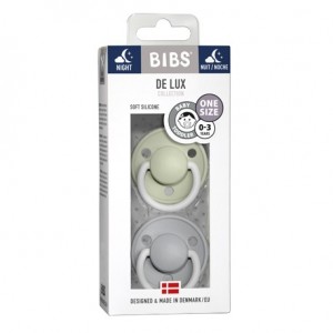 BIBS De Lux Night - 2 stuks,  One size (0-36 m.), Rond - Silicone