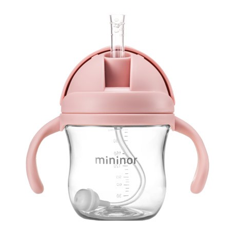 MININOR, Kopp med sugerør - lekkasje fri, 220 ml, Rosa MININOR, Kopp med sugerør - lekkasje fri, 220 ml, Rosa