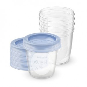 Philips Avent, Oppbevarings beger for brystmelk, 5 stk. med lokk