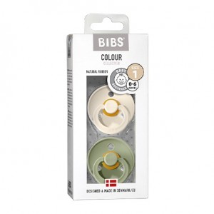 BIBS Colour - 2-pakning,  Str. 1 (0-6 md.), Rund - Lateks,