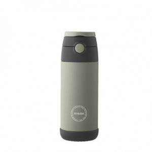 Aya&Ida, Kids Straw Bottle, Drikkeflaske med sugerør, 350 ml, Tropical Green