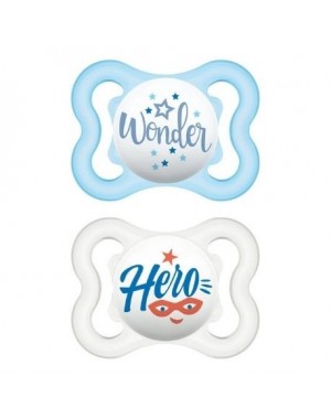 MAM Mini Air 2-pack, Str. 1 - 0-6 mdr.), Symmetrisk - Silikon, Blue