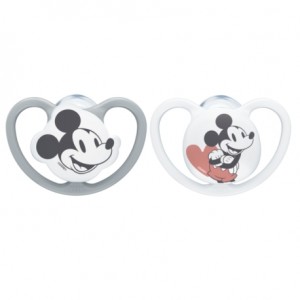 NUK Space Disney, Str. 1 (0-6 md.), Anatomisk - Silikon, 2-pk