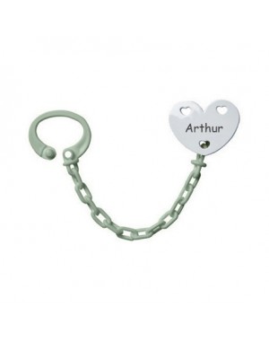Personalised dummy clip, Heart, Several colours available