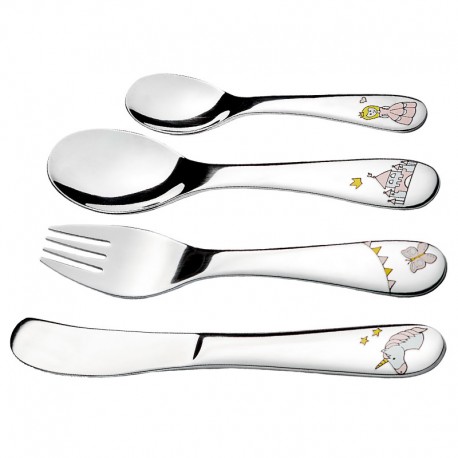 Cutlery set with name, Princess adventure, Picture frame included